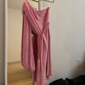 Retrofete One Shoulder Beaded Dress